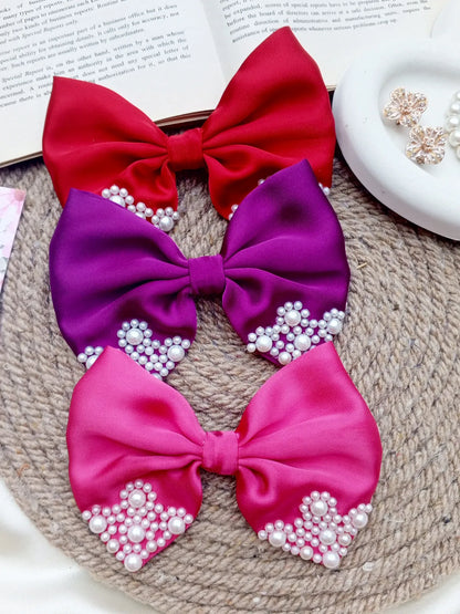 Pearl Silk Bows