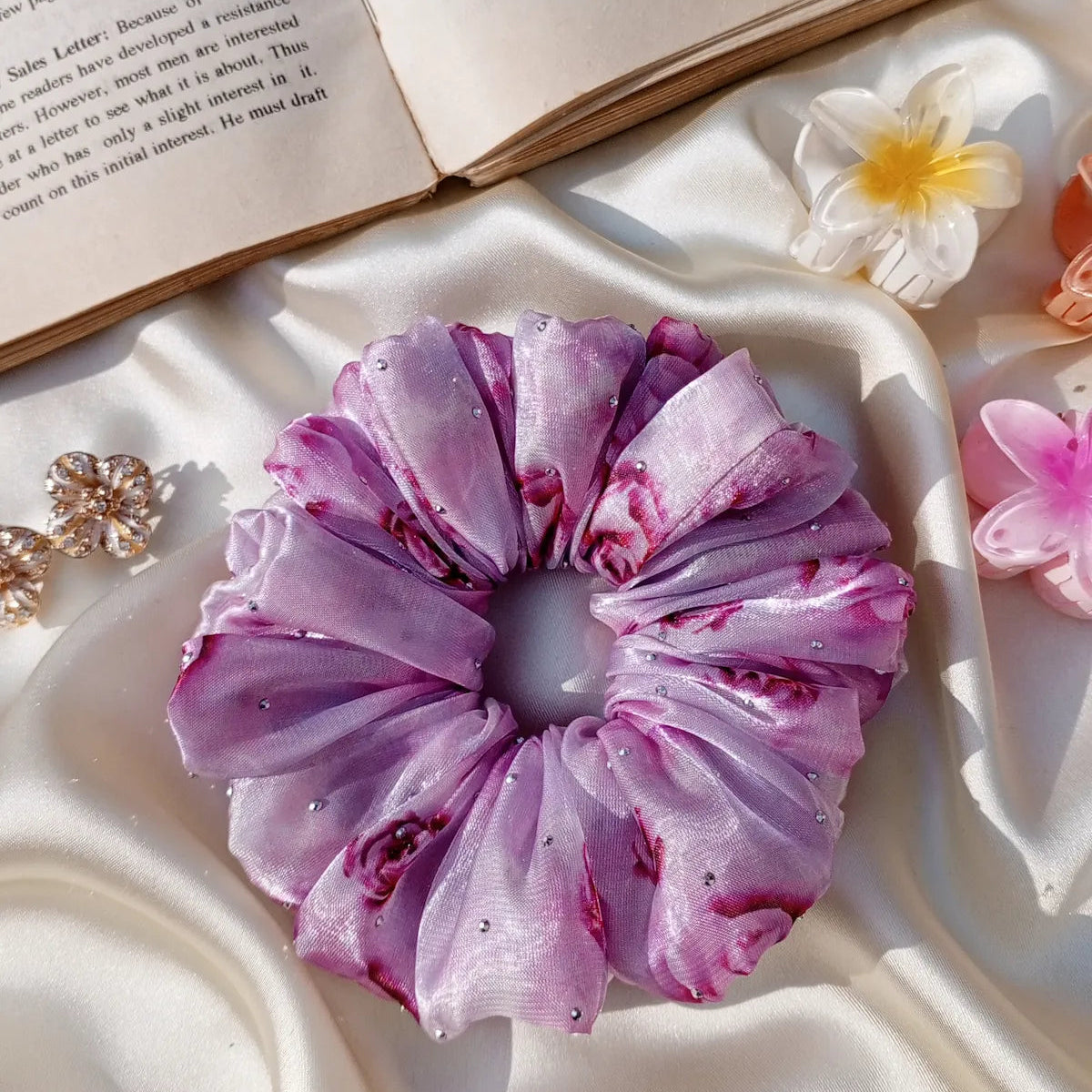 Printed Silk Scrunchie