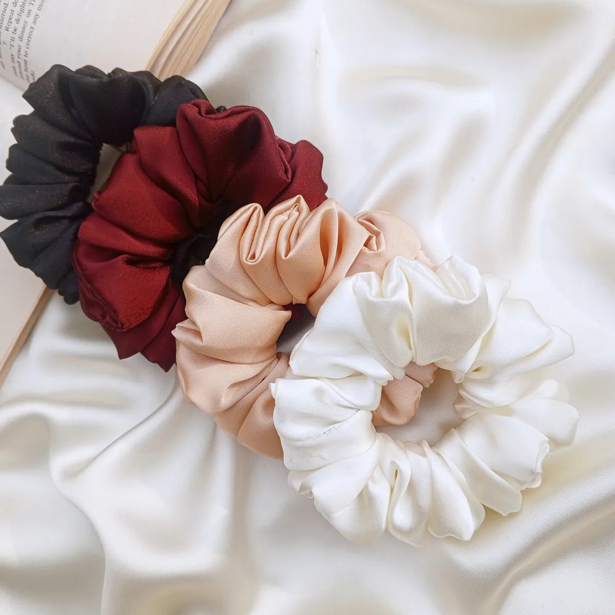 Neutral Silk Scrunchie Combo
