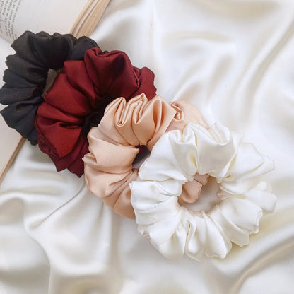 Neutral Silk Scrunchie Combo