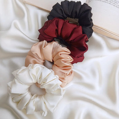 Neutral Silk Scrunchie Combo