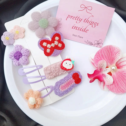 Korean Knitted Hair Clip Set