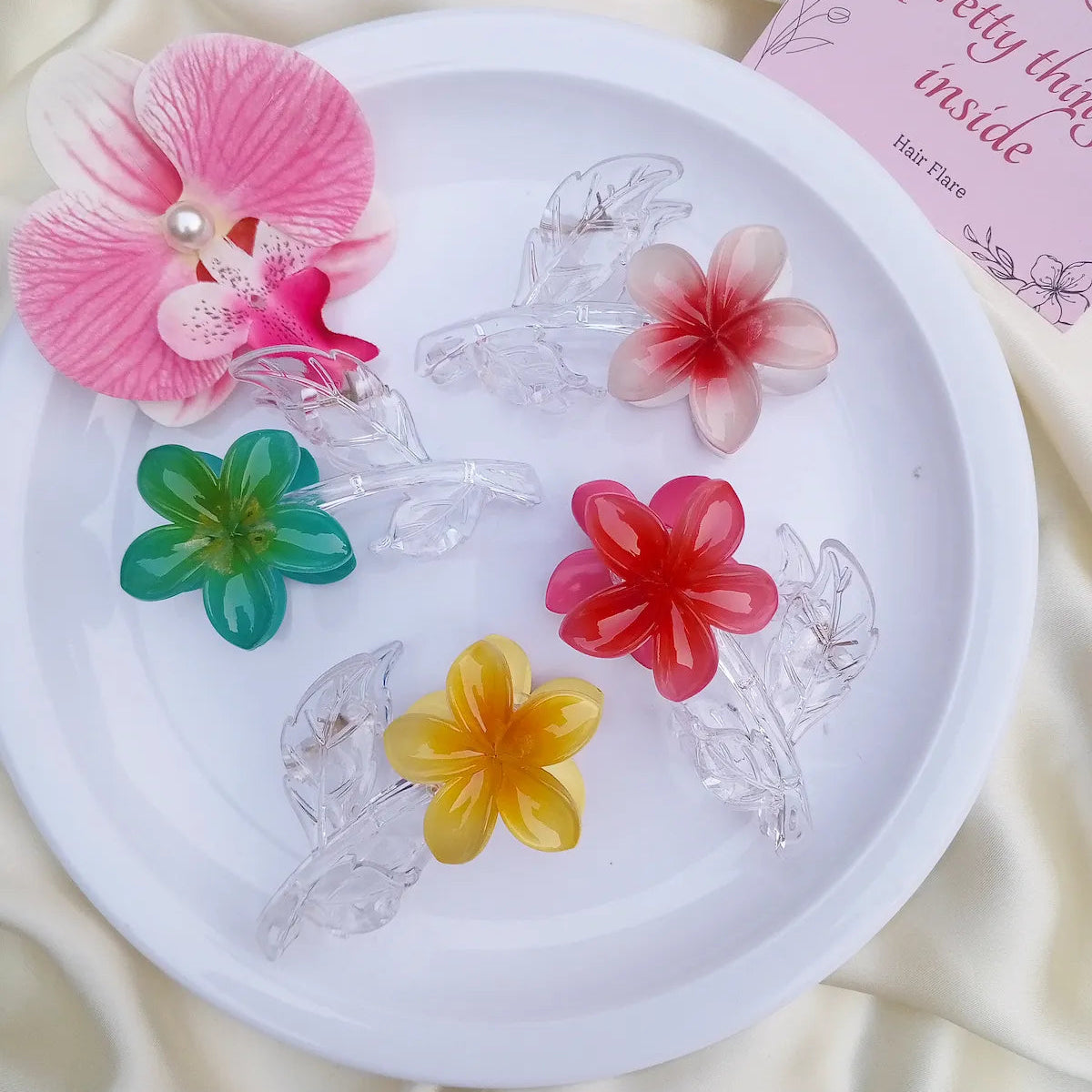 Crystal Flower Claw Clip