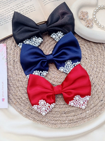 Pearl Silk Bows