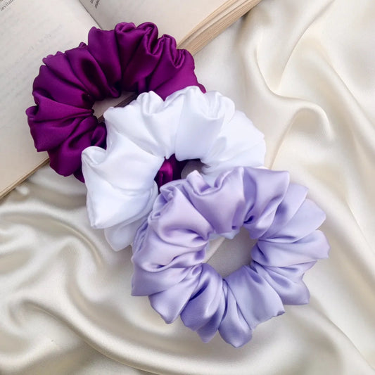 Purple Silk Scrunchie Combo